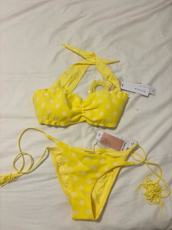 Pilyq Other - PilyQ Yellow Polka Dot Bikini Set